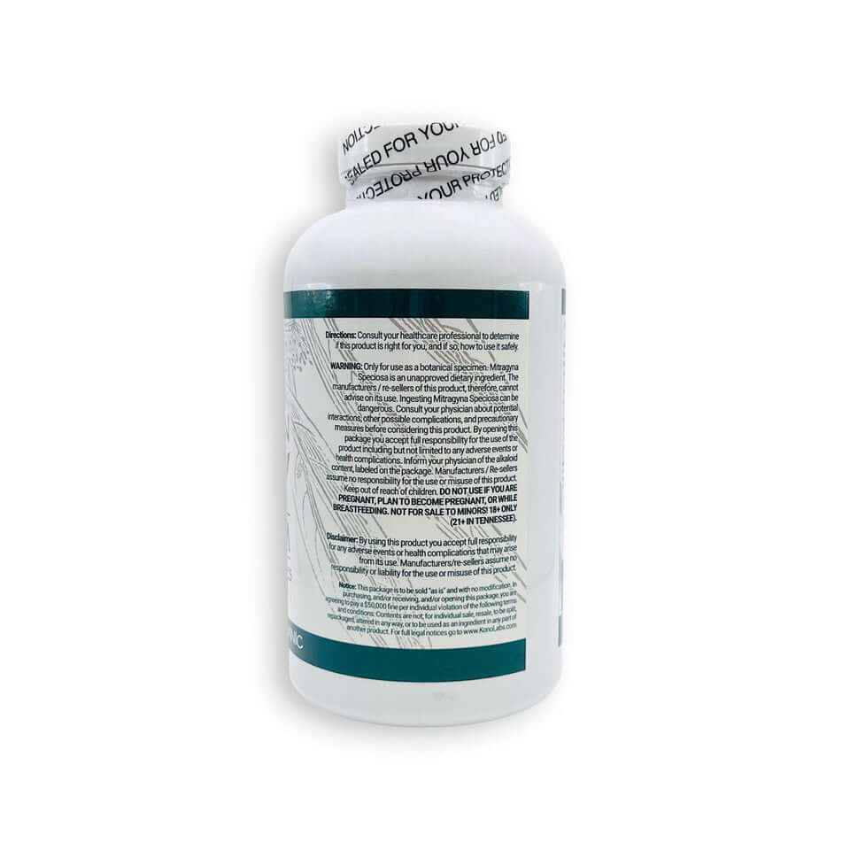 WHOLE HERBS KRATOM CAPSULES 60CT / 36G / 1.3OZ - INDO YELLOW VEIN - Seven Tech