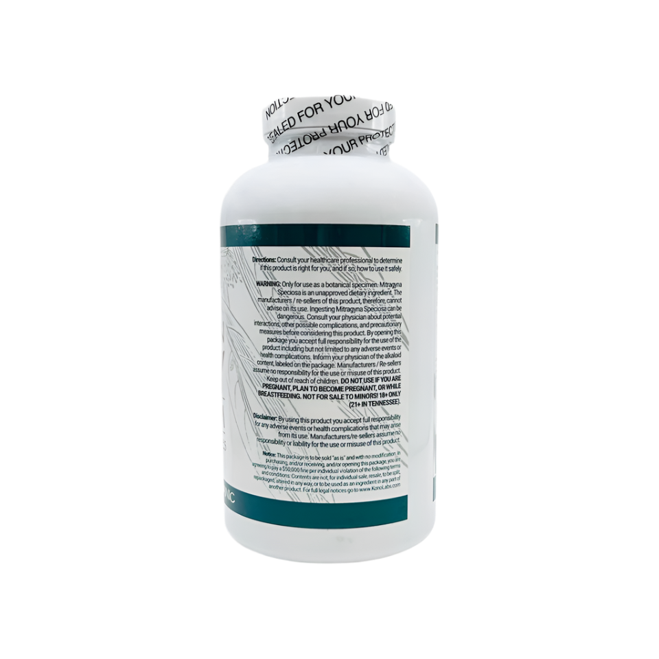 WHOLE HERBS KRATOM CAPSULES 250CT / 150G / 5.3OZ - MAENG DA GREEN VEIN - Seven Tech