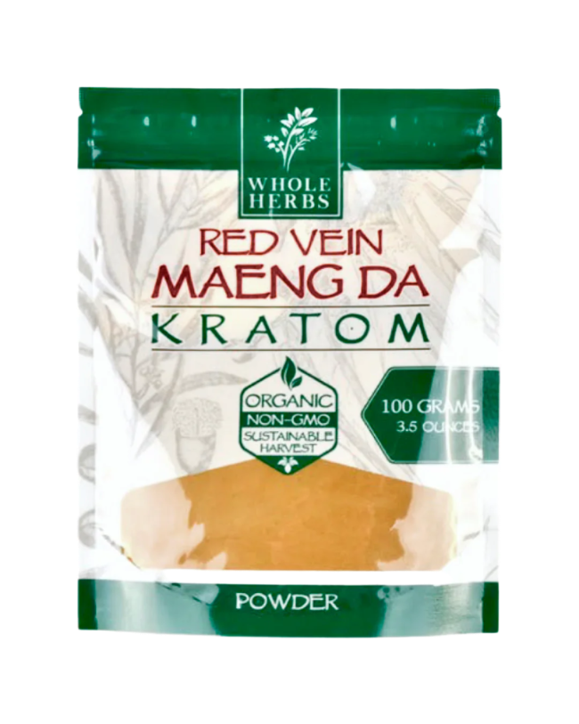 WHOLE HERBS KRATOM POWDER 100G 3.5OZ - MAENG DA RED VEIN - Seven Tech