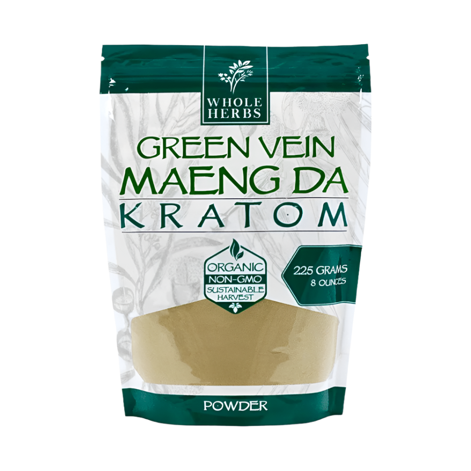 WHOLE HERBS KRATOM POWDER 225G / 8OZ - MAENG DA GREEN VEIN - Seven Tech
