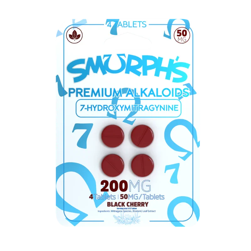 Smurph's 4ct 7OH Tabs Black Cherry 50mg per Tablet - Seven Tech