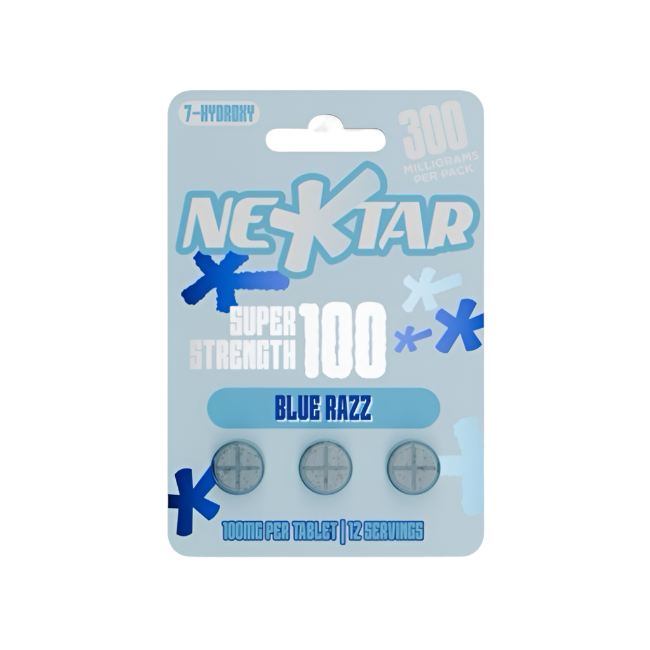NEKTAR 3ct 7OH Chewable Tabs Super Strength Blue Razz 100mg Per Tablets - Seven Tech