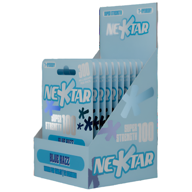 NEKTAR 3ct 7OH Chewable Tabs Super Strength Blue Razz 100mg Per Tablets - Seven Tech