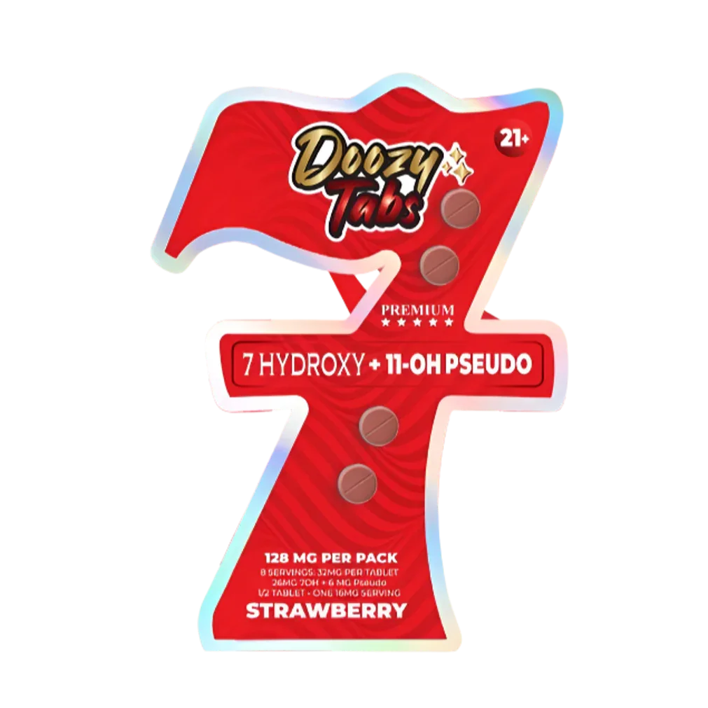 Doozy Tabs 4ct 7OH+11OH Pseudo Chewable Tabs Strawberry 32mg per Tablet - Seven Tech