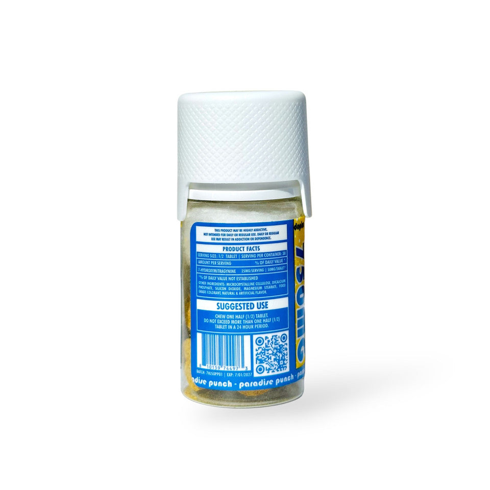 DOPIUM 7-HYDROXY CHEWABLE TABLETS 15CT 50MG PER TABLET - PARADISE PUNCH