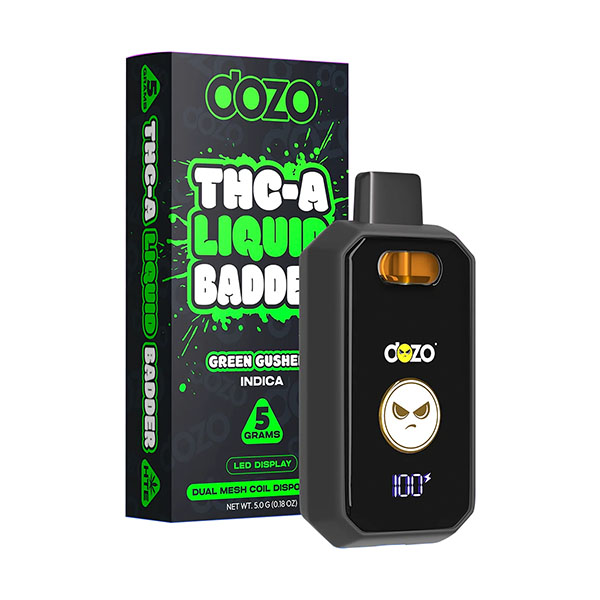 DOZO - THC-A LIQUID BADDER 5G DISPOSABLES - GREEN GUSHERS - INDICA - Seven Tech