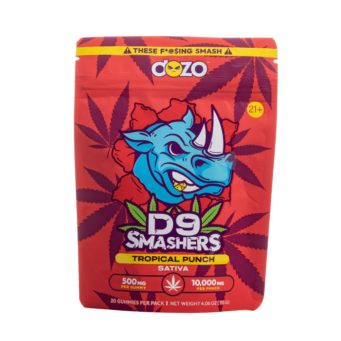 DOZO - D9 SMASHERS GUMMIES - 20 COUNT - TROPICAL PUNCH - SATIVA - Seven Tech