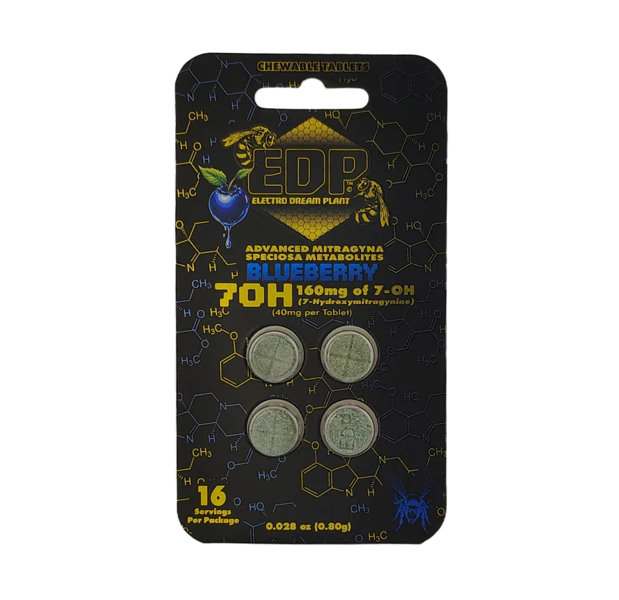 EDP 4ct 7OH Chewable Tabs Blueberry 40mg per Tablet - Seven Tech