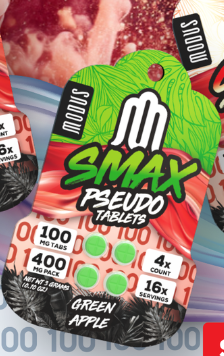 MODUS SMAX PSEUDO TABLETS 100MG 4CT - GREEN APPLE - Seven Tech