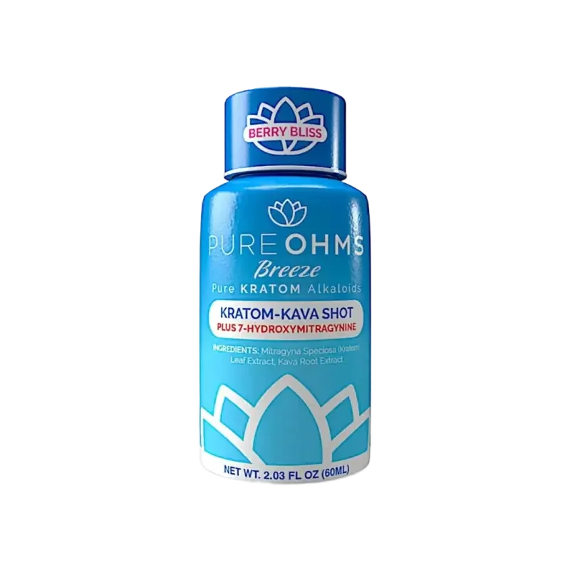 Pure Ohms Kratom Kava Shot Breeze Berry Bliss 60ml - Seven Tech