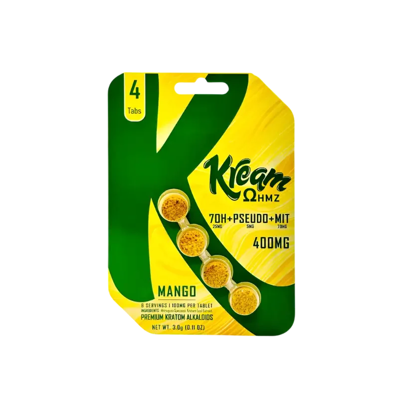 Kream 4ct 7OH + Psuedo + Mit Mango Chewable Tabs 100mg per Tablet - Seven Tech