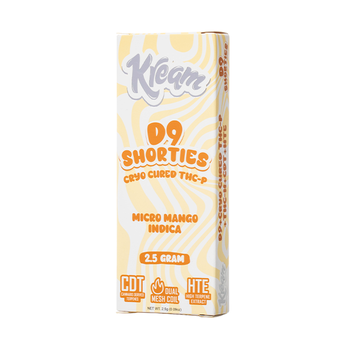 KREAM D9 SHORTIES CRYO CURED THC-P 2.5G DISPOSABLE - MICRO MANGO INDICA - Seven Tech