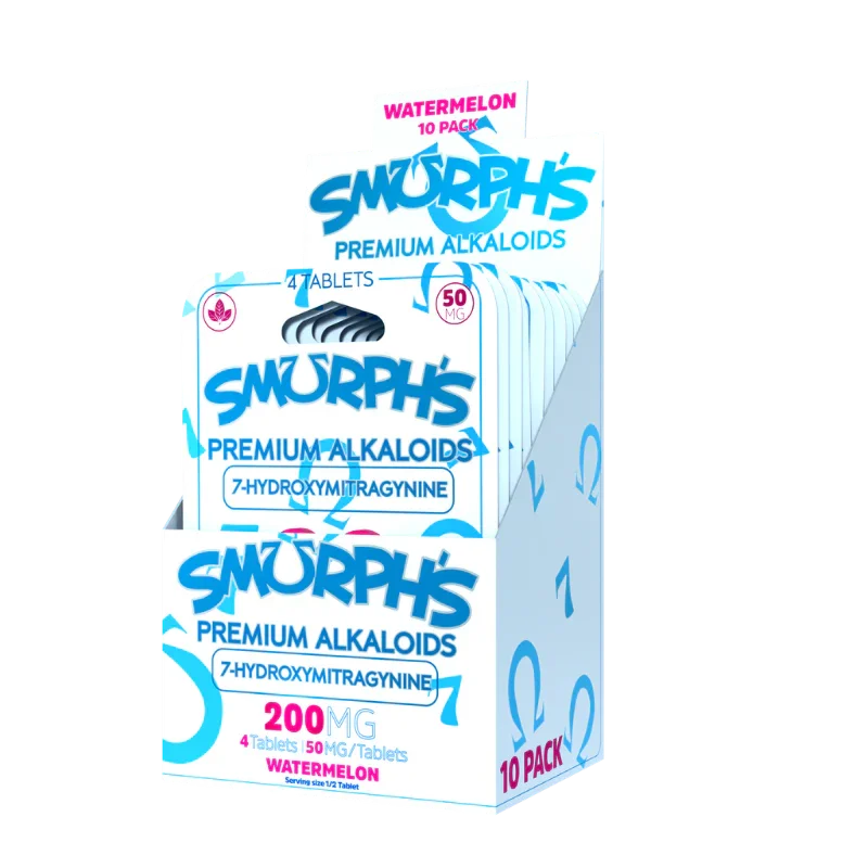 Smurph's 4ct 7OH Tabs Watermelon 50mg per Tablet - Seven Tech