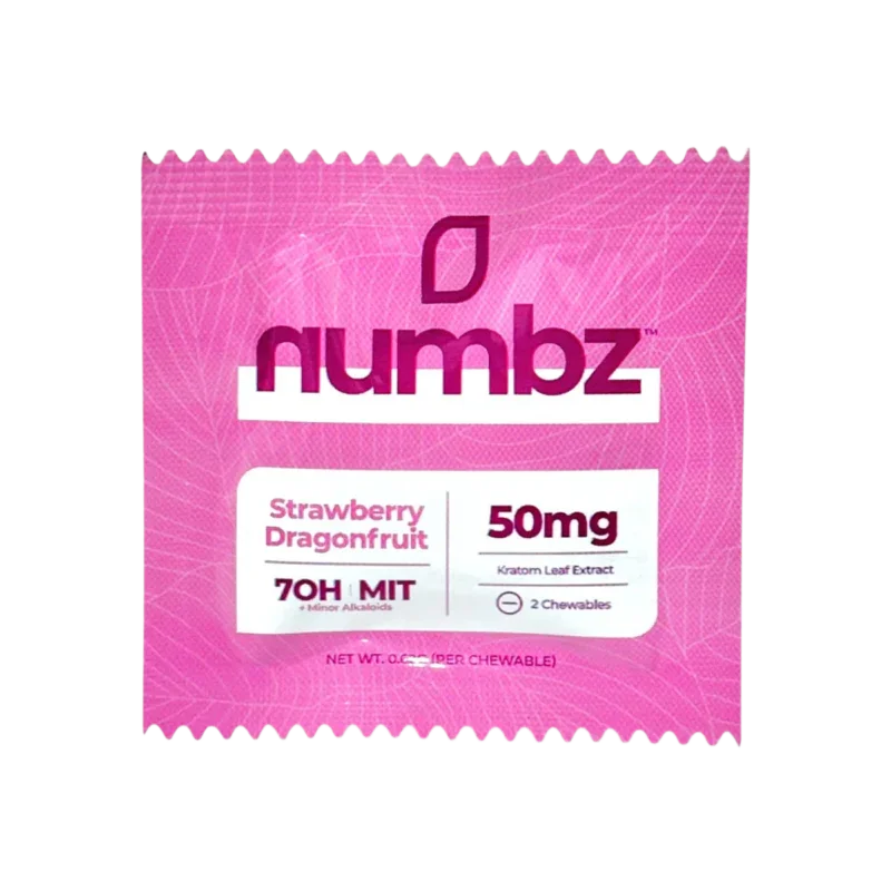 Numbz 7-OH + MIT Chewable Tablets Strawberry Dragonfruit 2ct 25mg Per Tablet - Seven Tech