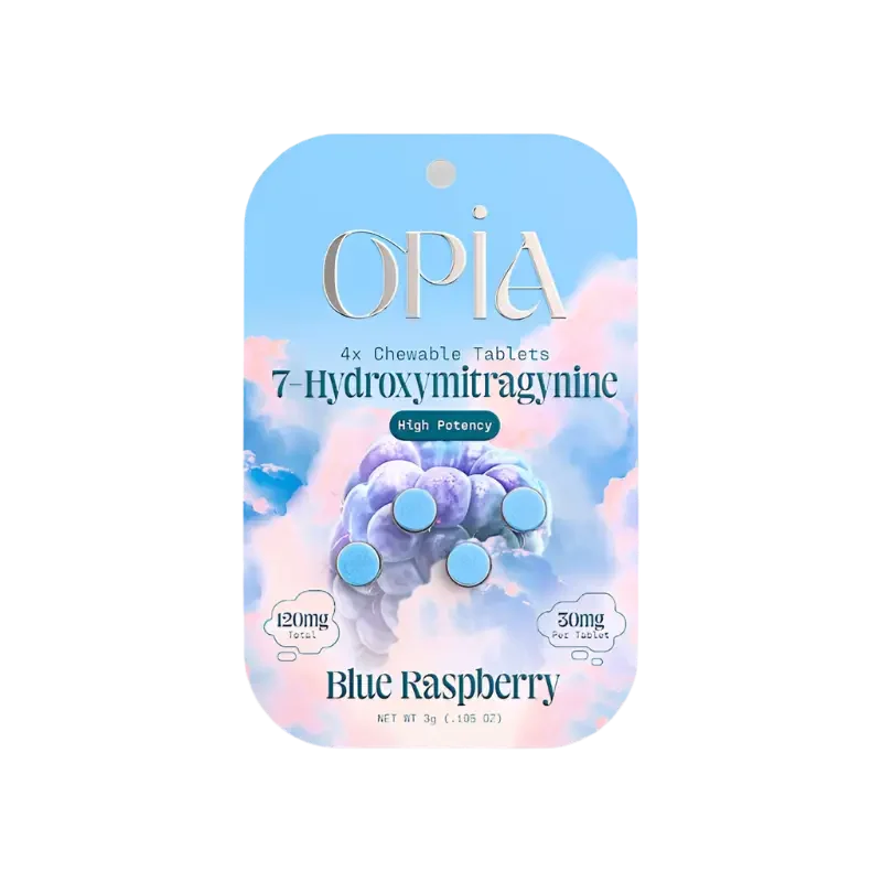 Opia 4ct 7OH Chewable Tabs Blue Raspberry 30mg per Tablet - Seven Tech