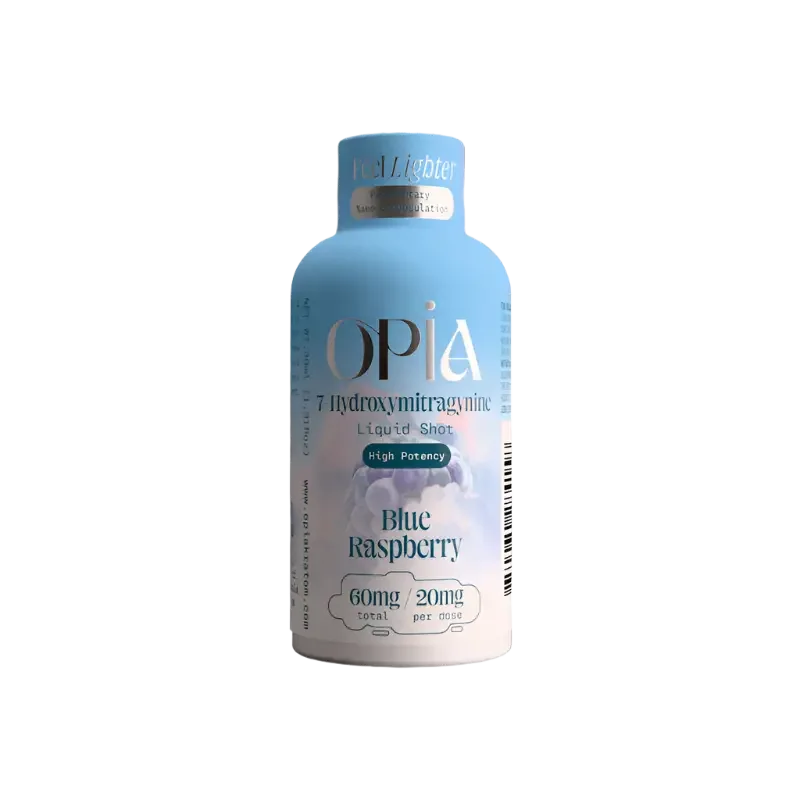 Opia 7 Hydroxymitragynine Liquid Shot Blue Raspberry 60mg 30ml - Seven Tech
