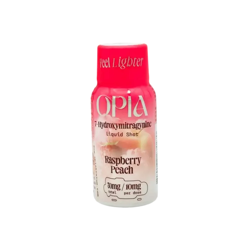 Opia 7 Hydroxymitragynine Liquid Shot Raspberry Peach 30ml - Seven Tech