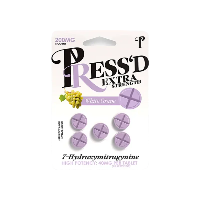 Press'D 5ct 7OH Tabs Extra Strength White Grape 40mg per Tablet - Seven Tech