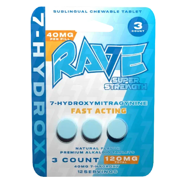 Rave 3ct 7OH Chewable Tabs Super Strength 40mg per Tablet - Seven Tech