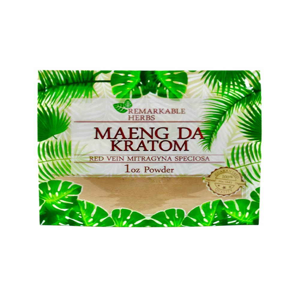 REMARKABLE HERBS KRATOM POWDER 1OZ - MAENG DA RED VEIN - Seven Tech