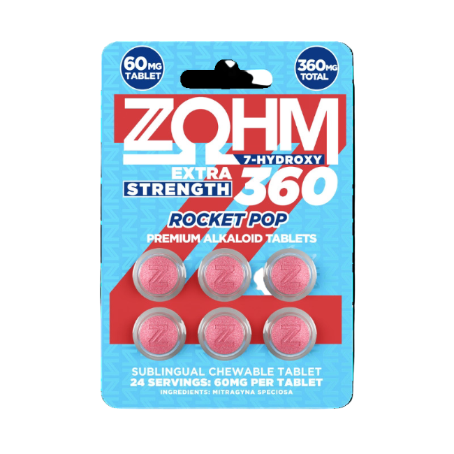 ZOHM 7-HYDROXYMITRAGYNINE EXTRA STRENGTH TABLETS 6CT / 60MG EACH – ROCKET POP - Seven Tech