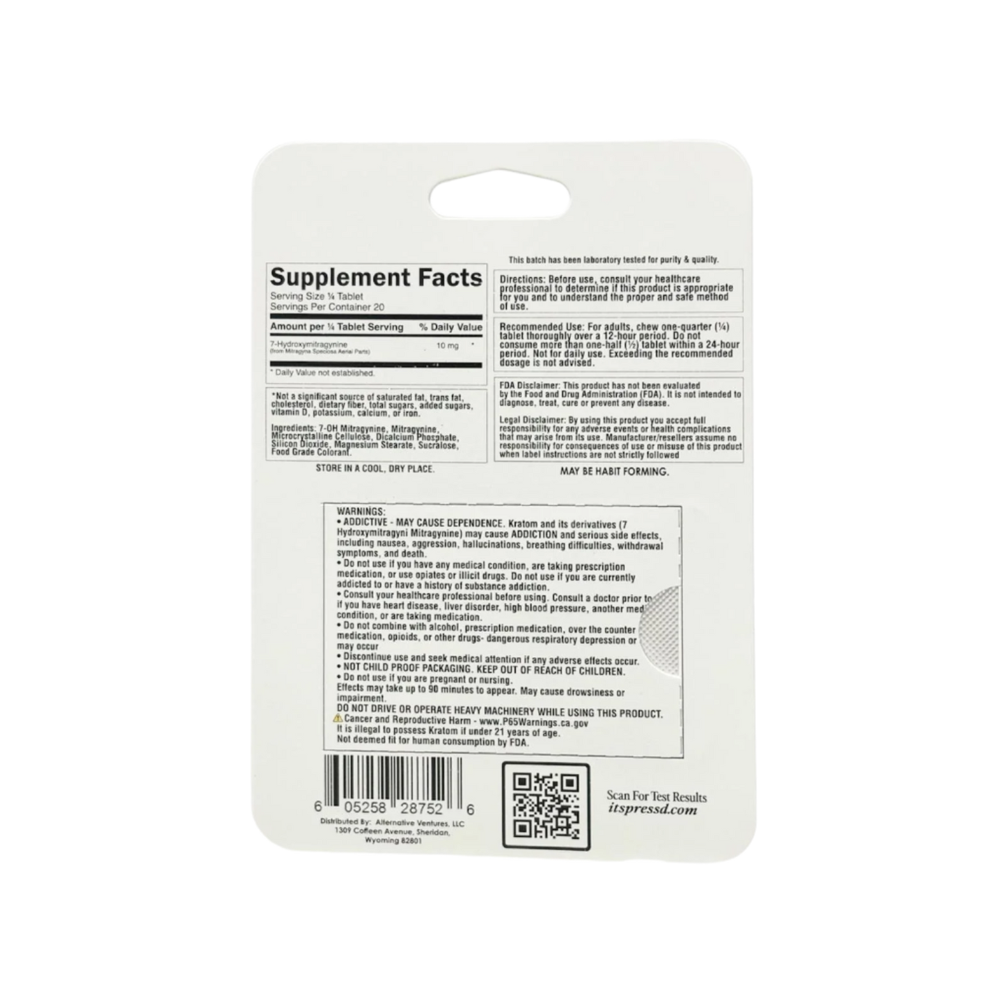 PRESS'D 5ct 7OH Chewable Tabs Fuji Apple Extra Strength 40mg Per Tablets - Seven Tech