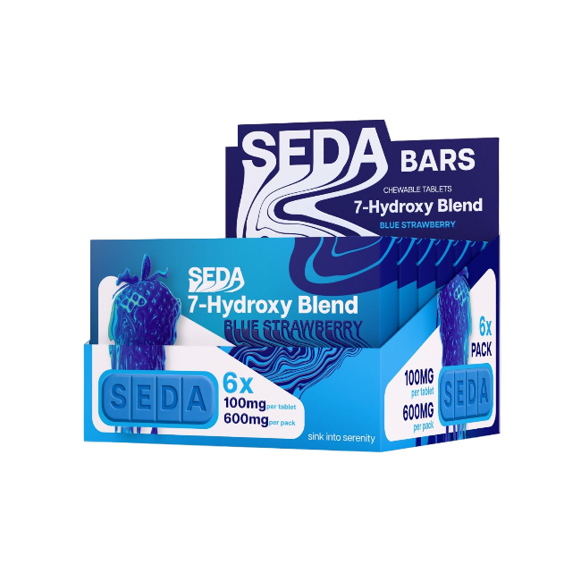 SEDA Bars 6ct 7OH Chewable Tabs Blue Strawberry 100mg Per Tablets - Seven Tech