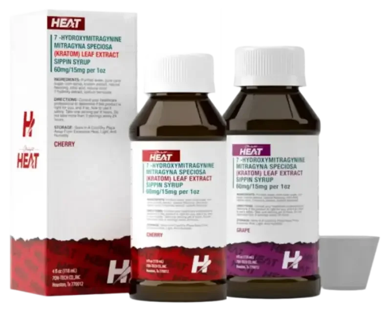 Straight Heat 7OH Sippin Syrup Cherry & Grape Flavor Bundle 120mg - Seven Tech