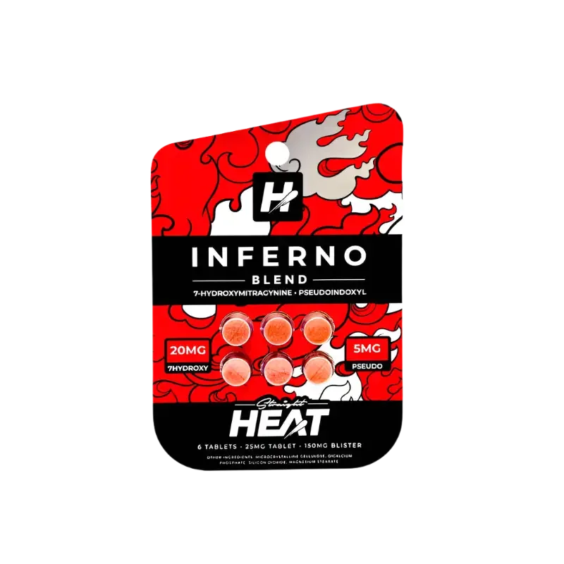 Straight Heat 6ct 7OH Pseudo Inferno Blend Tabs 25mg per Tablet - Seven Tech