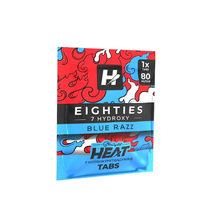 Straight Heat Eighties 7-Hydroxy Tablets 80mg 1ct - Blue Razz - Seven Tech
