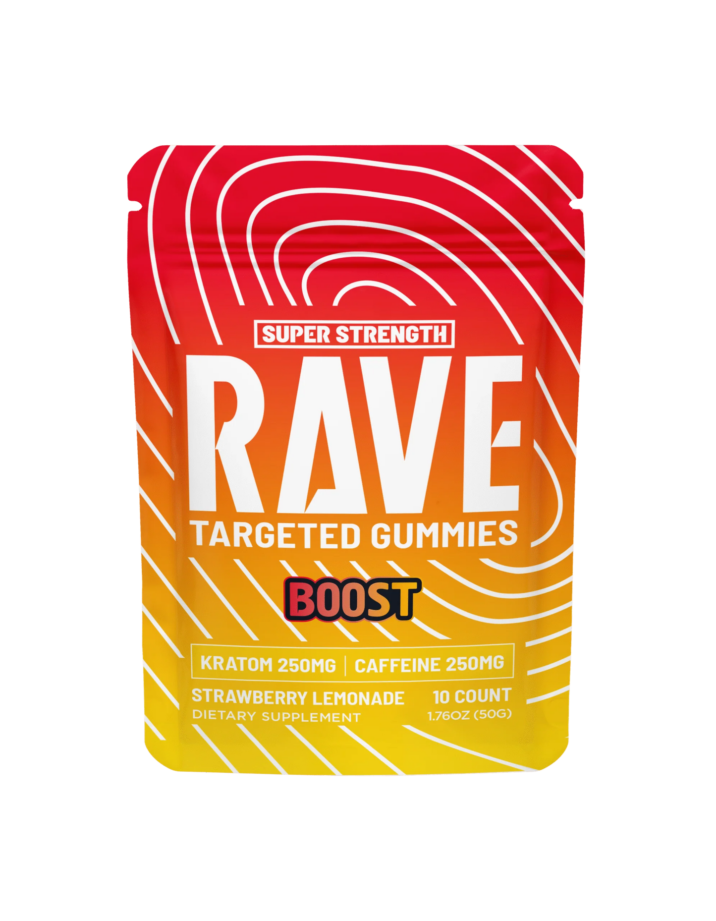 π RAVE KRATOM GUMMIES 10CT - STRAWBERRY LEMONADE (KRATOM 250MG + CAFFEINE 250MG) (100% off)