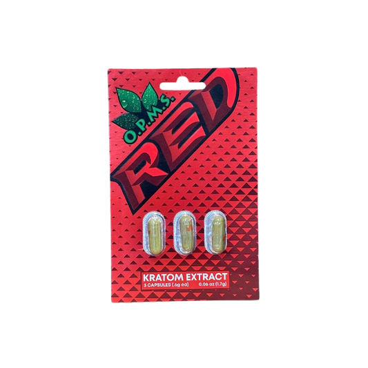 O.P.M.S. KRATOM CAPSULES - RED 3CT