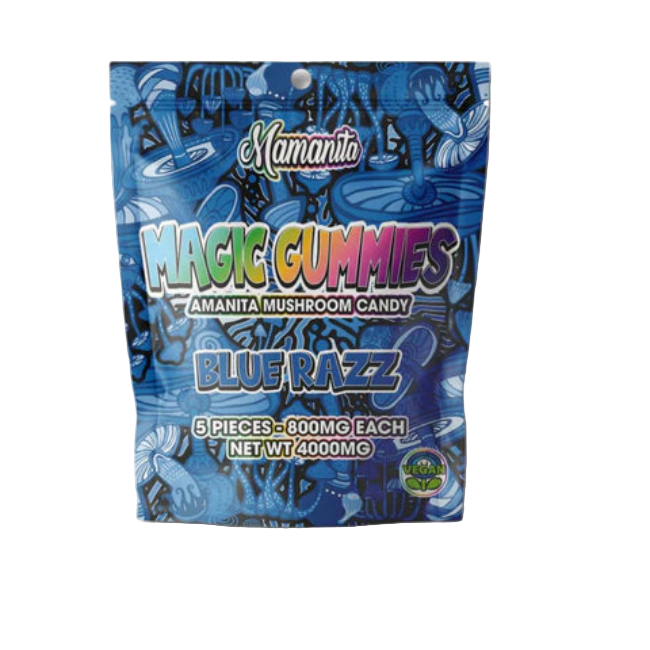 🎁 Mamanita Blue Razz Magic Gummies Mushroom Candy 10pcs 800mg 8000mg Per Pkg (100% off)