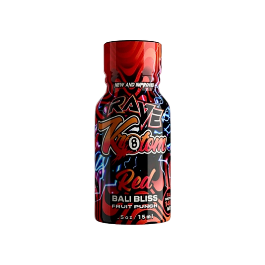 RAVE KRATOM RED BALI BLISS 0.5OZ - FRUIT PUNCH (FULL SPECTRUM, 140MG MIT)