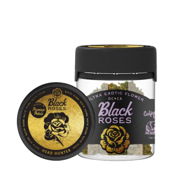 Black Roses Premium Ultra Exotic THC-A Flower 3.5g Jar Head Hunter Indica