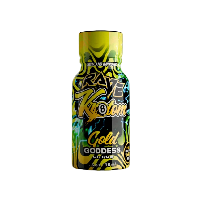 RAVE KRATOM GOLD GODDESS 0.5OZ - CITRUS (FULL SPECTRUM, 140MG MIT)