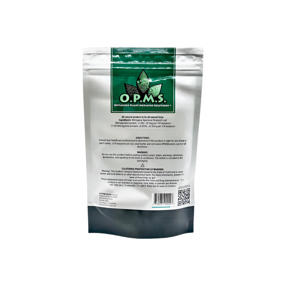 O.P.M.S. SILVER KRATOM POWDER 16OZ - INDO WHITE VEIN - Seven Tech