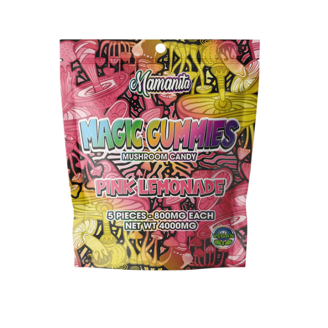 Mamanita Pink Lemonade Magic Gummies Mushroom Candy 10pcs 800mg 8000mg Per Pkg