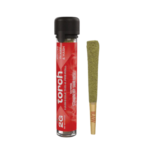 Torch Hashhole Pre-Roll 2g THC-A Rolled in Kief & Hash Strawberry Sour Diesel Hybrid