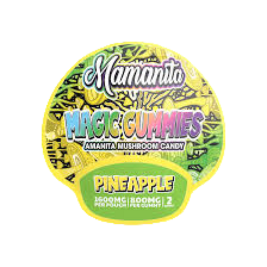 Mamanita Pineapple Magic Gummies Mushroom Candy 2pcs 800mg 1600mg Per Pkg