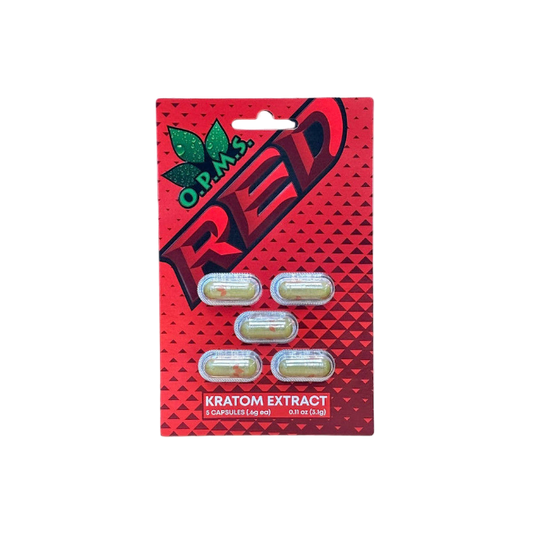 O.P.M.S. KRATOM CAPSULES - RED 5CT