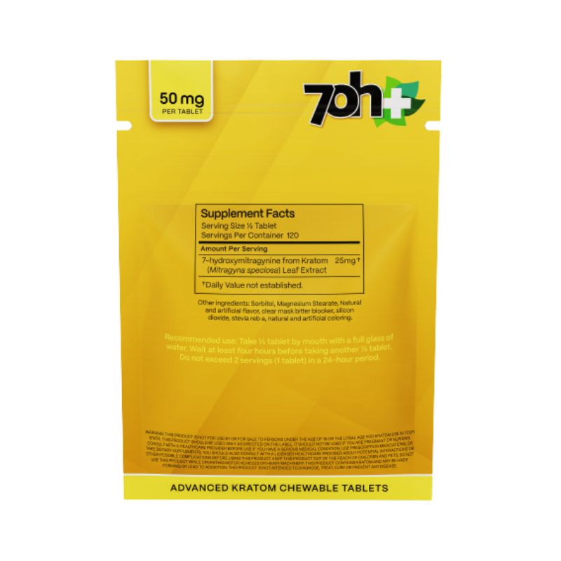 7OH Plus 7-Hydroxy Chewable Tablets 50mg per Tablet