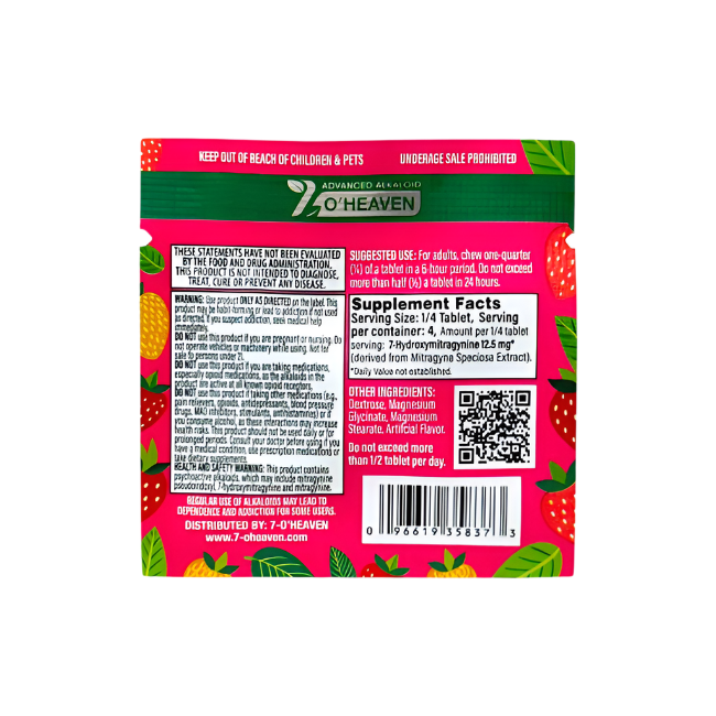 7 O'Heaven 1ct 7OH Tabs Strawberry Glimpse 50mg Per Tablets - Seven Tech