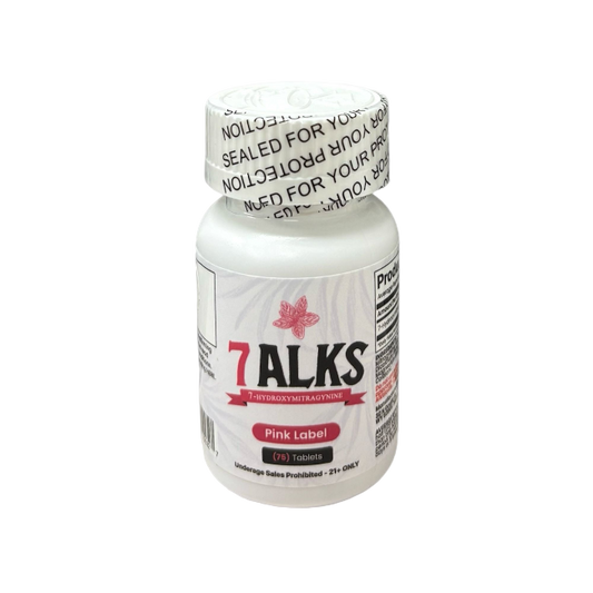 7ALKS 75ct 7OH Chewable Tabs Pink Label Bottle 20mg Per Tablets - Seven Tech