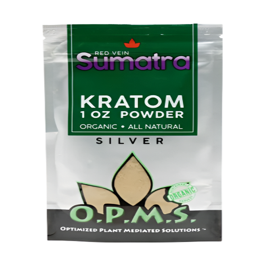 O.P.M.S. SILVER KRATOM POWDER 1OZ - SUMATRA RED VEIN - Seven Tech