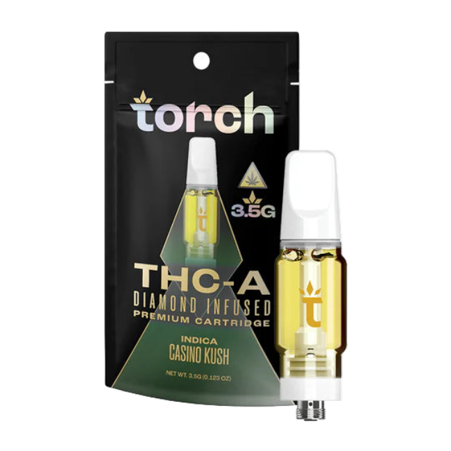 TORCH DIAMOND INFUSED PREMIUM THC-A CARTRIDGE 3.5G - CASINO KUSH INDICA - Seven Tech