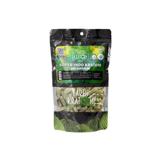 EARTH KRATOM CAPSULES 150CT - INDO SUPER GREEN VEIN - Seven Tech