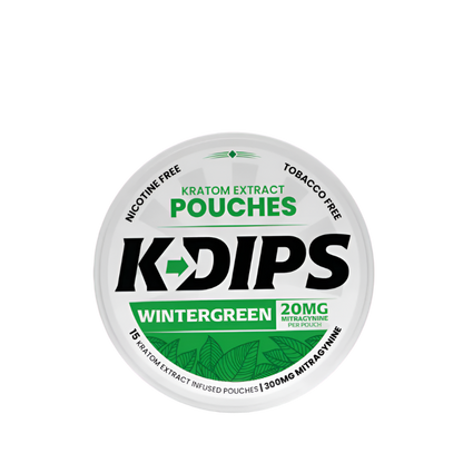 HAPPY HIPPO K-DIPS KRATOM EXTRACT POUCHES 15CT 20MG - WINTERGREEN - Seven Tech