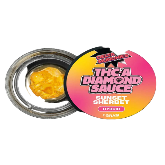 Delta Munchies THC-A Diamond Sauce Sunset Sherbet Hybrid
