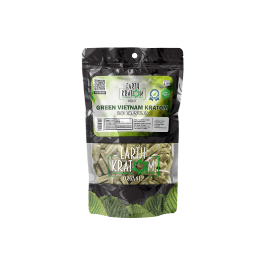 EARTH KRATOM CAPSULES 150CT - VIETNAM GREEN VEIN - Seven Tech